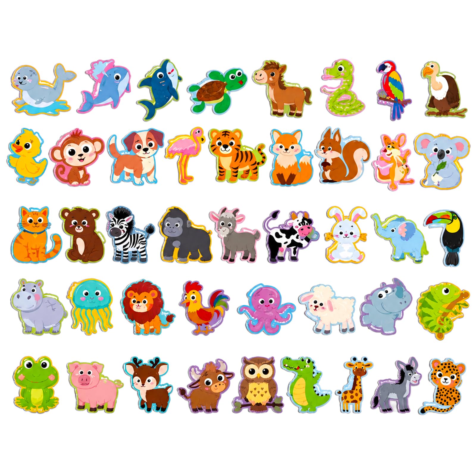 43Pcs Animal Fridge Magnet, Soft Magnetic Animals, Funny Forest Strong Magnet for Educational Creative Play, Decorative Fridge Magnet for Refrigerator, Whiteboard & Kitchen