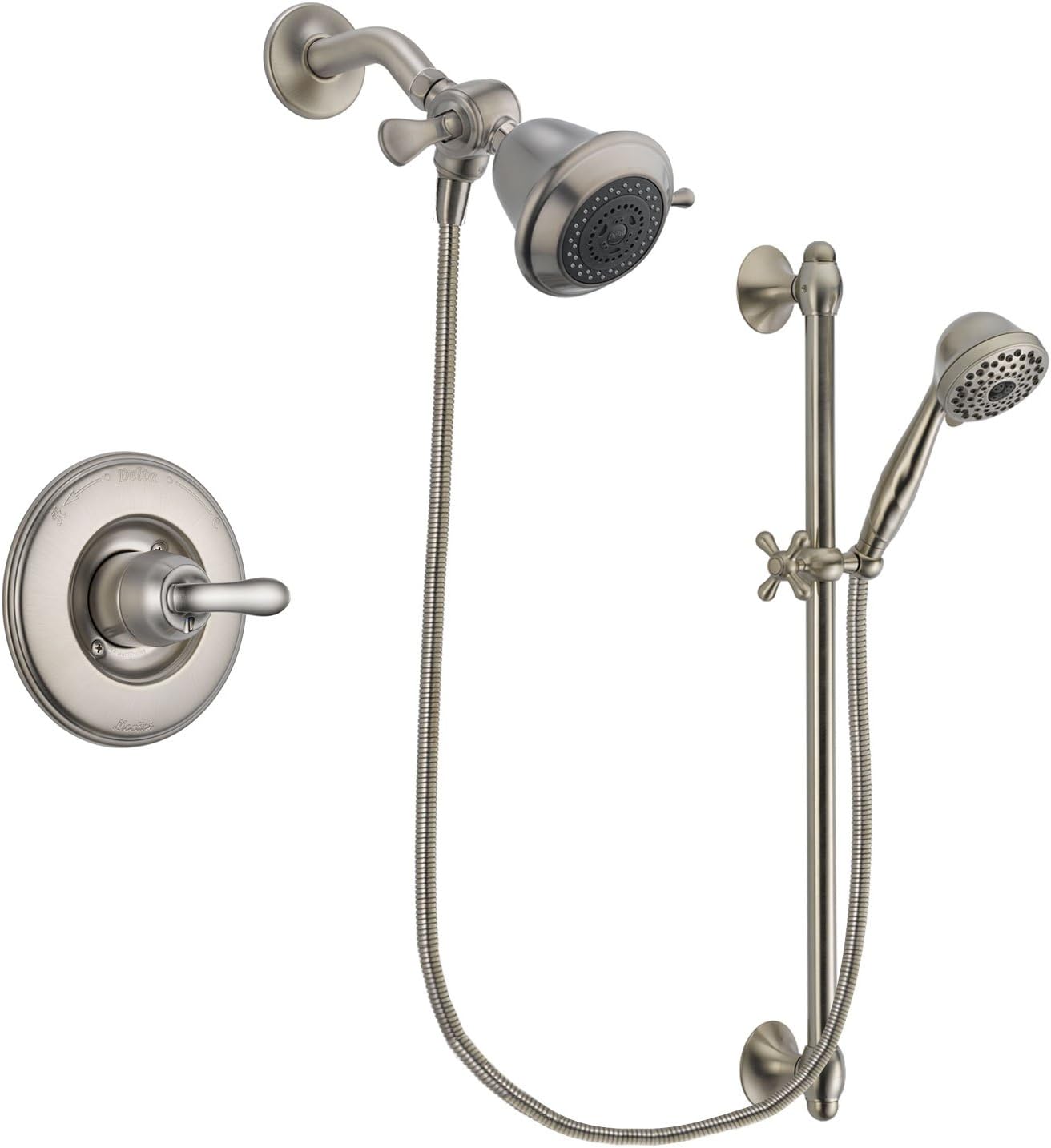 Delta Linden Stainless Steel Finish Shower Faucet System Package with