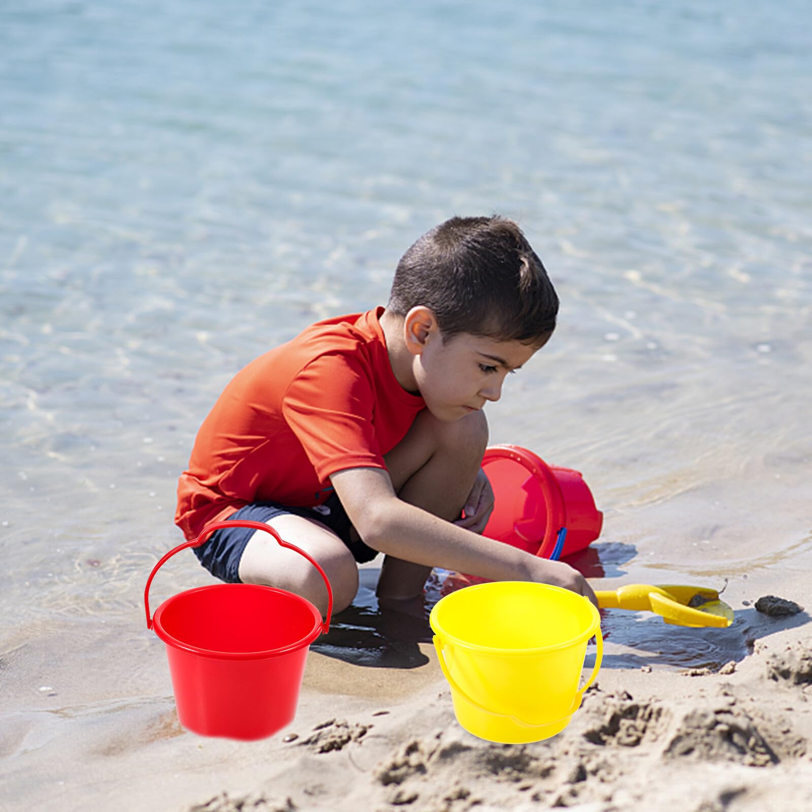 Seau de Plage pour Garçon et Filles en Plastique Pourpre, Petit Format Facile à Saisir, Léger, Lot de 10 Pièces pour Jeux d'eau et Activités Extérieures Couleur Aléatoire