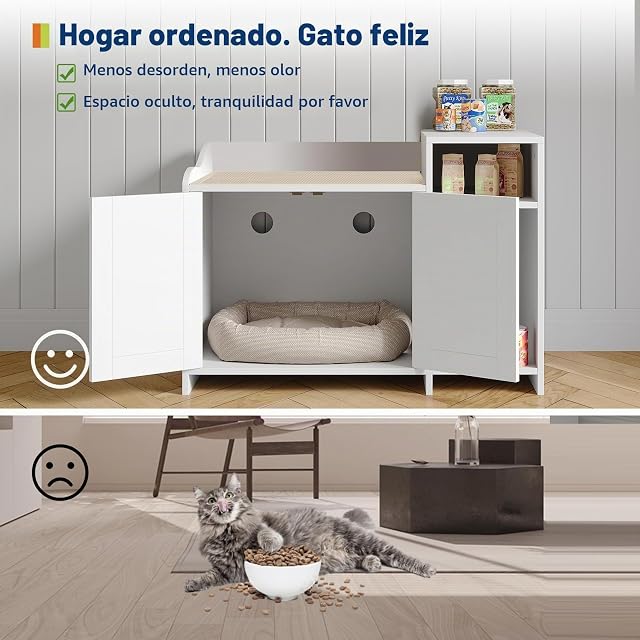 Foto 2 de 8 de Mueble Ocultador De Arenero Gato - Aislante De Olores - Diseñado para Areneros Abiertos