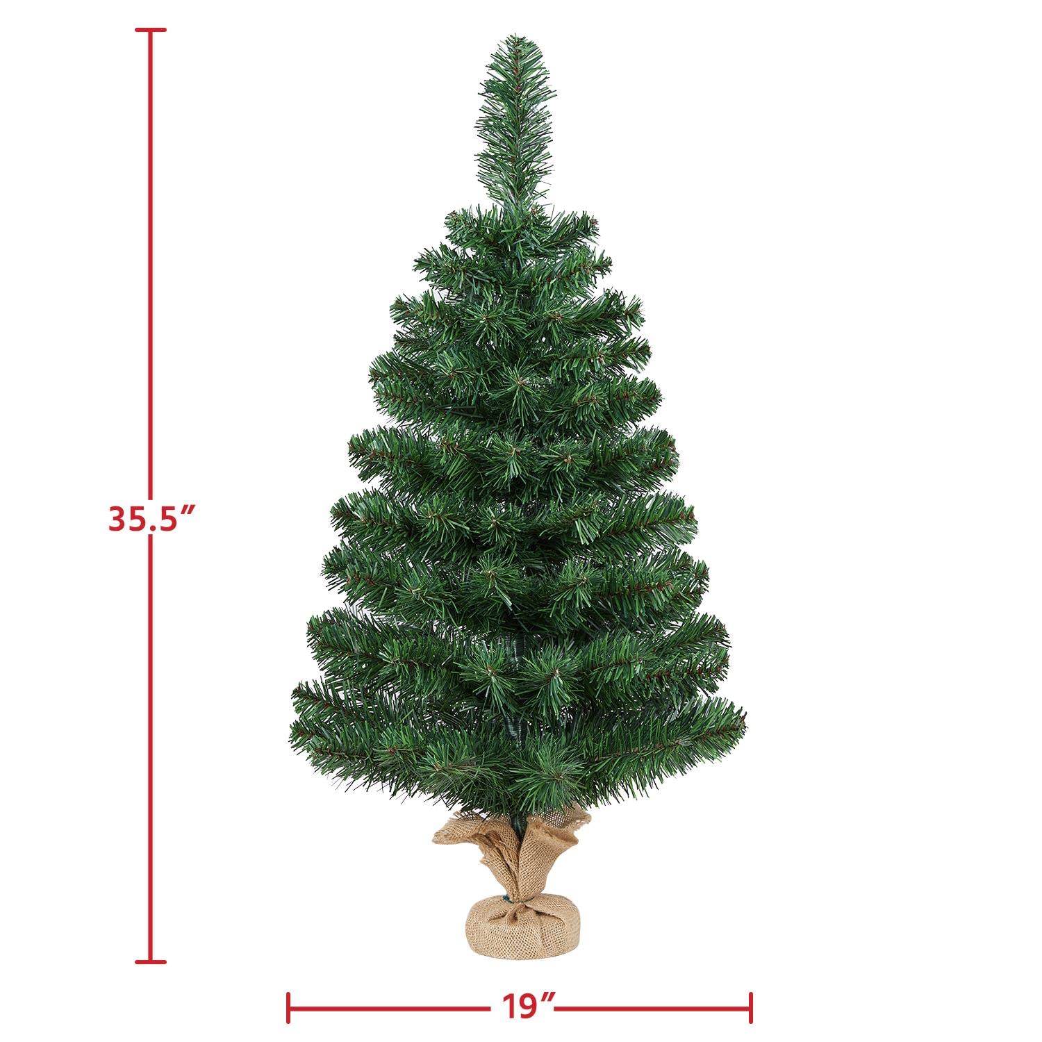 Yaheetech 3ft Tabletop Artificial Mini Christmas Tree Includes Cloth Bag Base for Bedroom Table Desk Porch, Little Xmas Tree for Home Office Holiday Decor