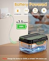 Vista 5 de Cordless Electric Lunch Box for Adults – Battery-Powered Heated Lunch Box with 1.2L Stainless Steel Container, Timer Function, and Leak-Proof Food