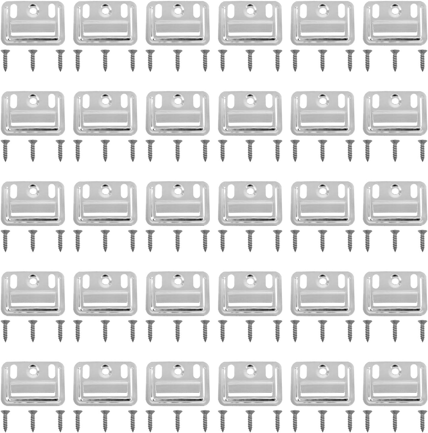 Closed Panel Fixing Clip Integrated Wall Panel Fixing Device Stainless Steel Silver for Hanging Integrated Wall Panels 30 Pieces (1.69*1.26inch)