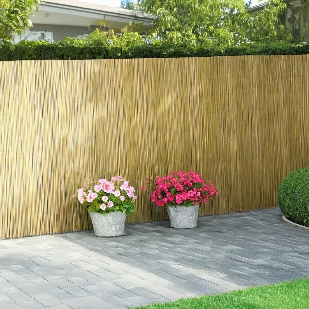Natural Split Reed Fencing Screening Rolls Garden Privacy Outdoor Bamboo (4m x 2m)