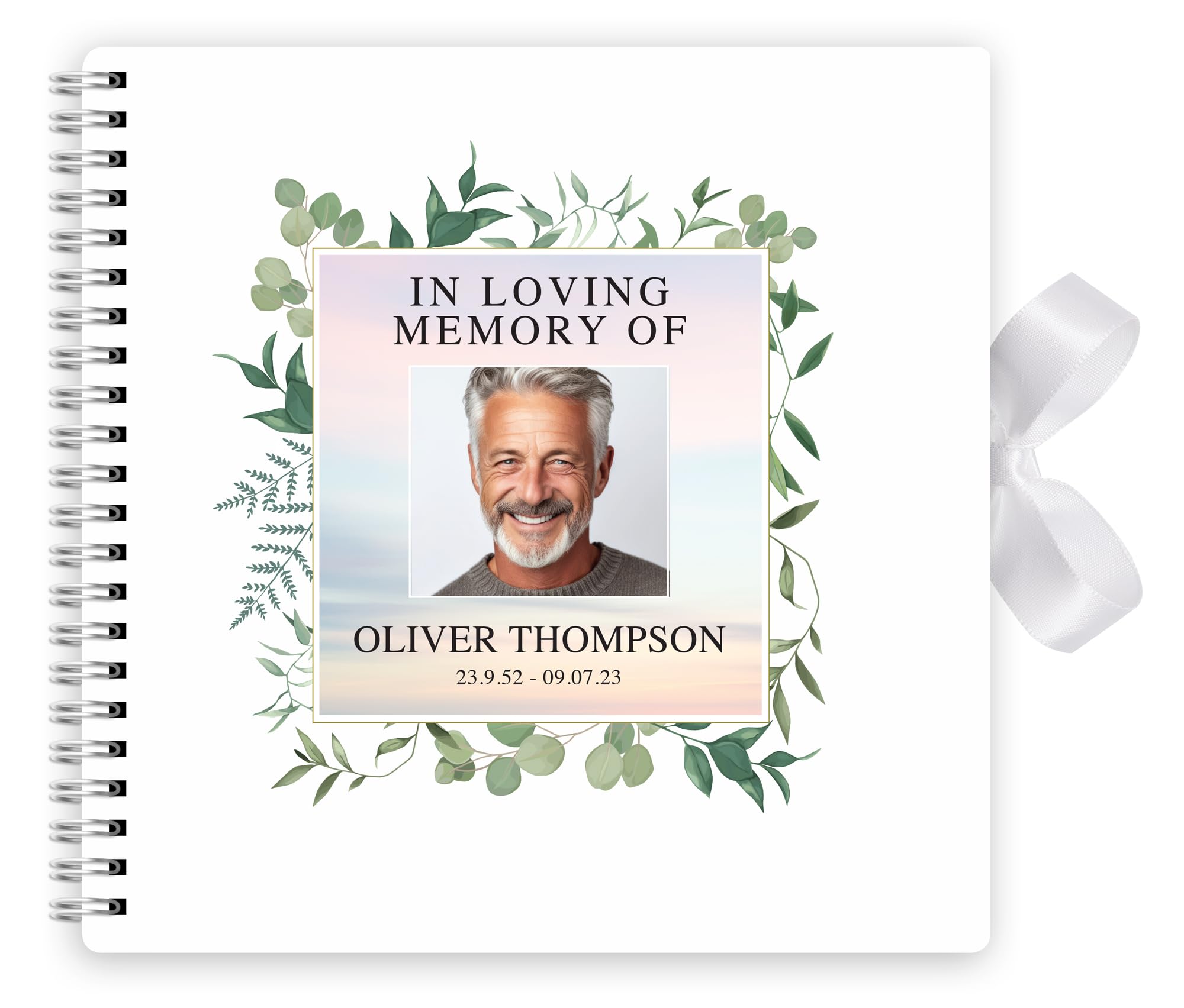 Personalised Photo Funeral Condolence Memory Book Of Life - Memorial Guest Book Hardcover - Guestbook for Celebration of Life Memorial Service