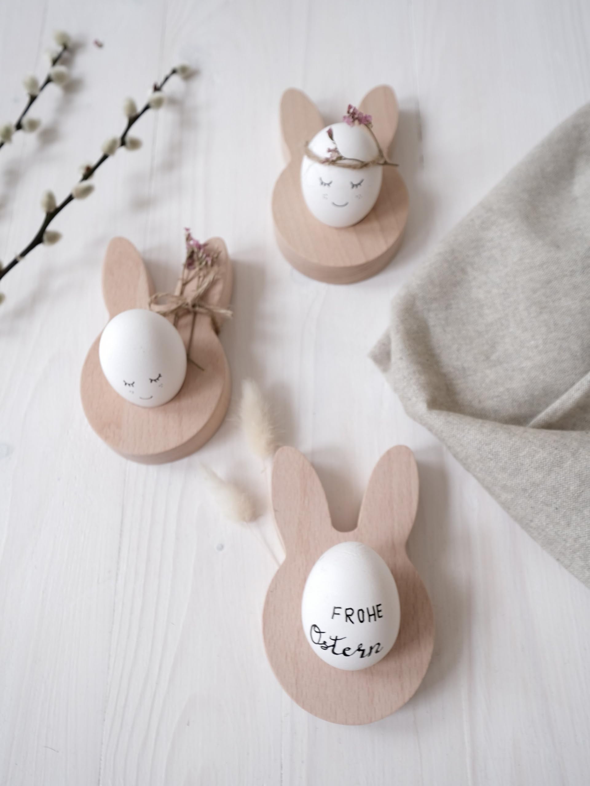 Eierbecher Hase Buchenholz mit Gravur personalisiert