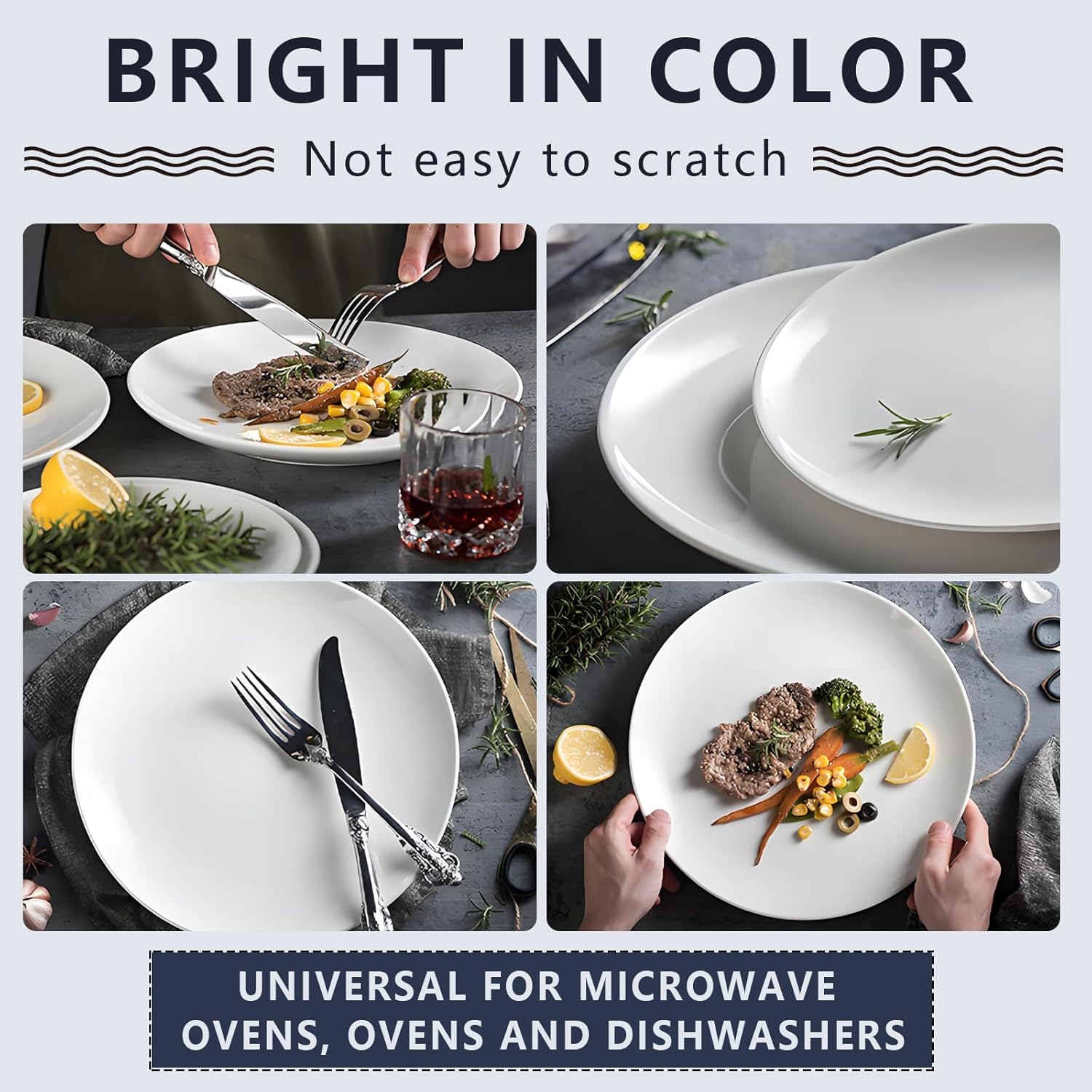 Appetizer Plates Set of 12, 5 Inch Small White Ceramic Dessert Plates, Ceramic Small Plates for Cake, Bread, Snack, Sauce, Salad, Microwave and Dishwasher Safe (5 inch, 12 pack)