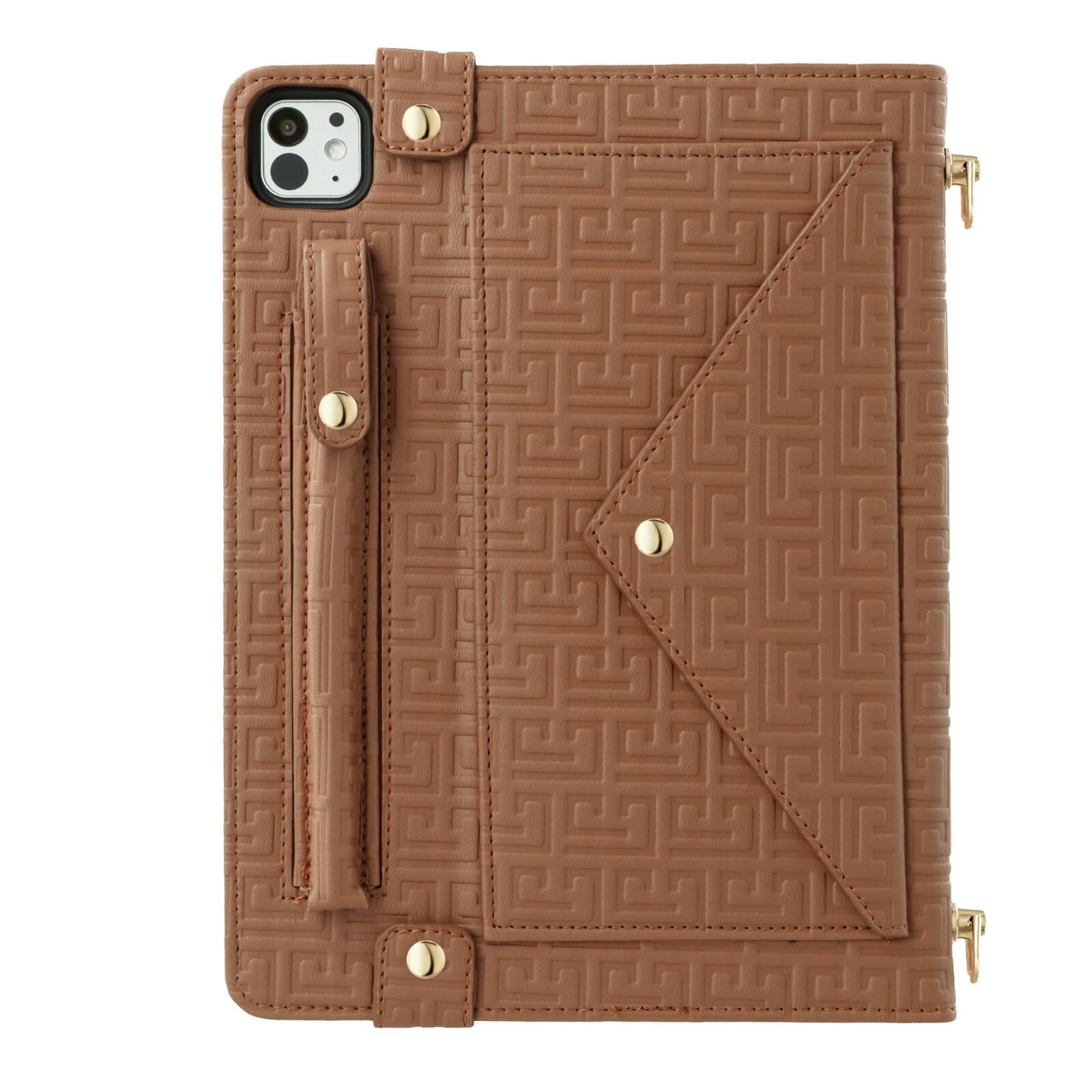Étui iPad Air 5/4 en cuir marron de qualité supérieure style Smart Folio avec support - 8