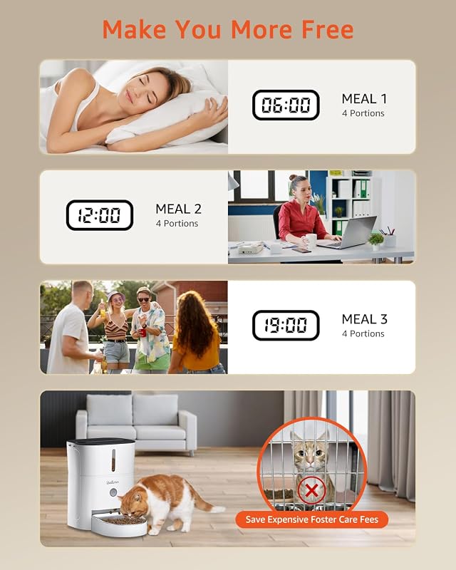 Balimo 3L Automata Macskaeledel Adagoló Időzítővel és Éjszakai Fénnyel