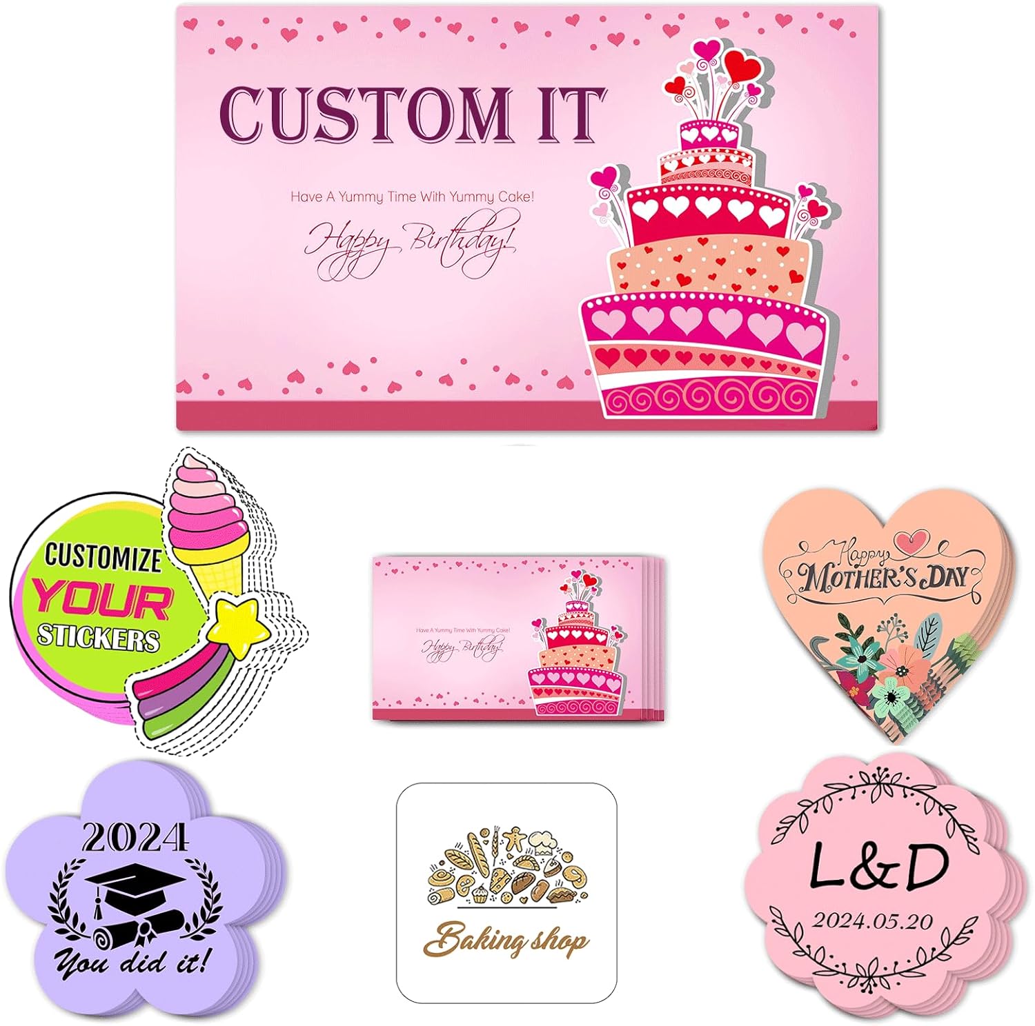 Custom Stickers Personalized Labels for Business Logo Name Text Customized Design Your Own Stickers Birthday Wedding Supplies 50-1000PCS(R-3IN)