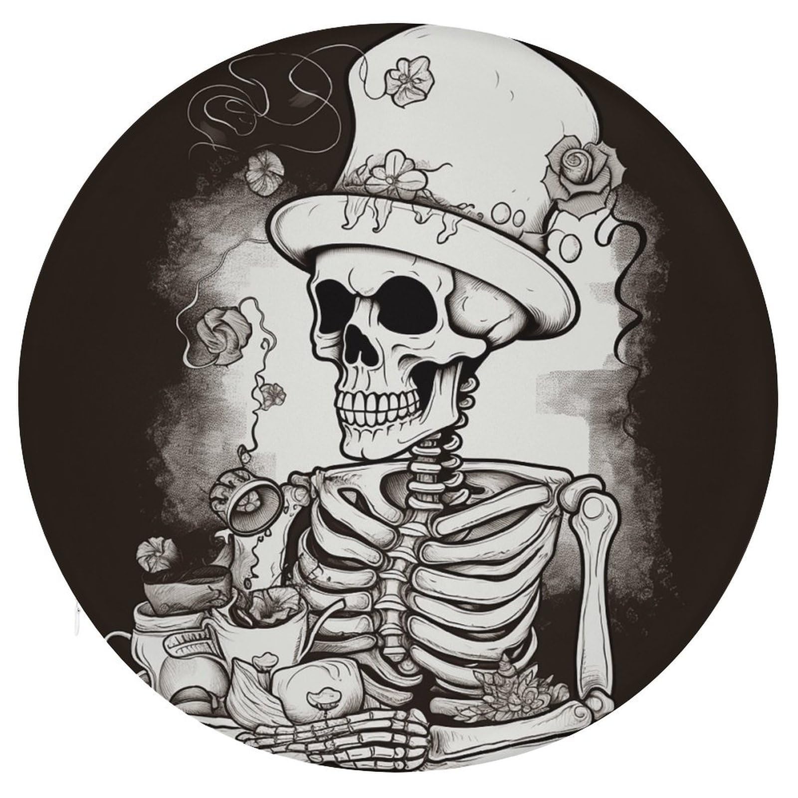Adfgyerh Style Skeleton Chef Cushion Memory Foam Pillow Core，Seat Cushion Detachable Design，Chair Cushions Suitable For All Seasons, And Can Be Used In Offices, Dining Rooms, Homes, And Other Settings.
