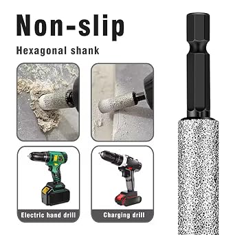 4PCS 2-in-1 Hexagonal Shank Brazing Dry Drilling Specialized Hole Opener, Diamonds Cores Drill Bits, Dry Diamond Core Drill Bits, Porcelain Tile Drill Bit, Diamond Drill Bit for Metal, Tile (Gold)