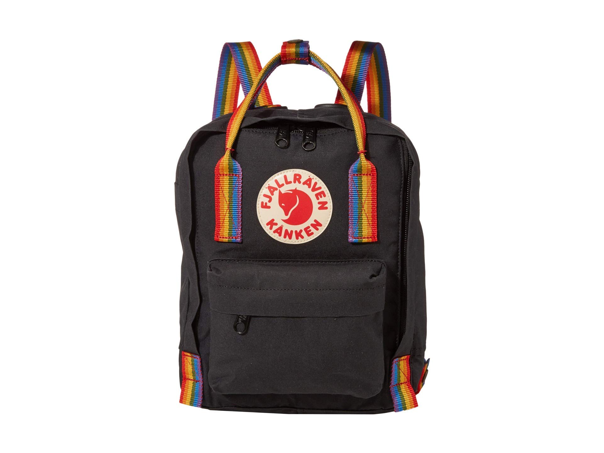 FJALLRAVEN Kånken Rainbow Mini Backpack, Multicolor (Black-Rainbow Pattern)