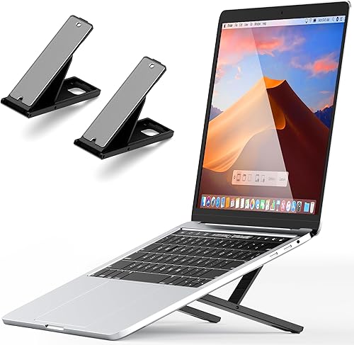 Soporte de computadora portátil para escritorio, soporte ergonómico ventilado para computadora de refrigeración, elevador de computadora ABS