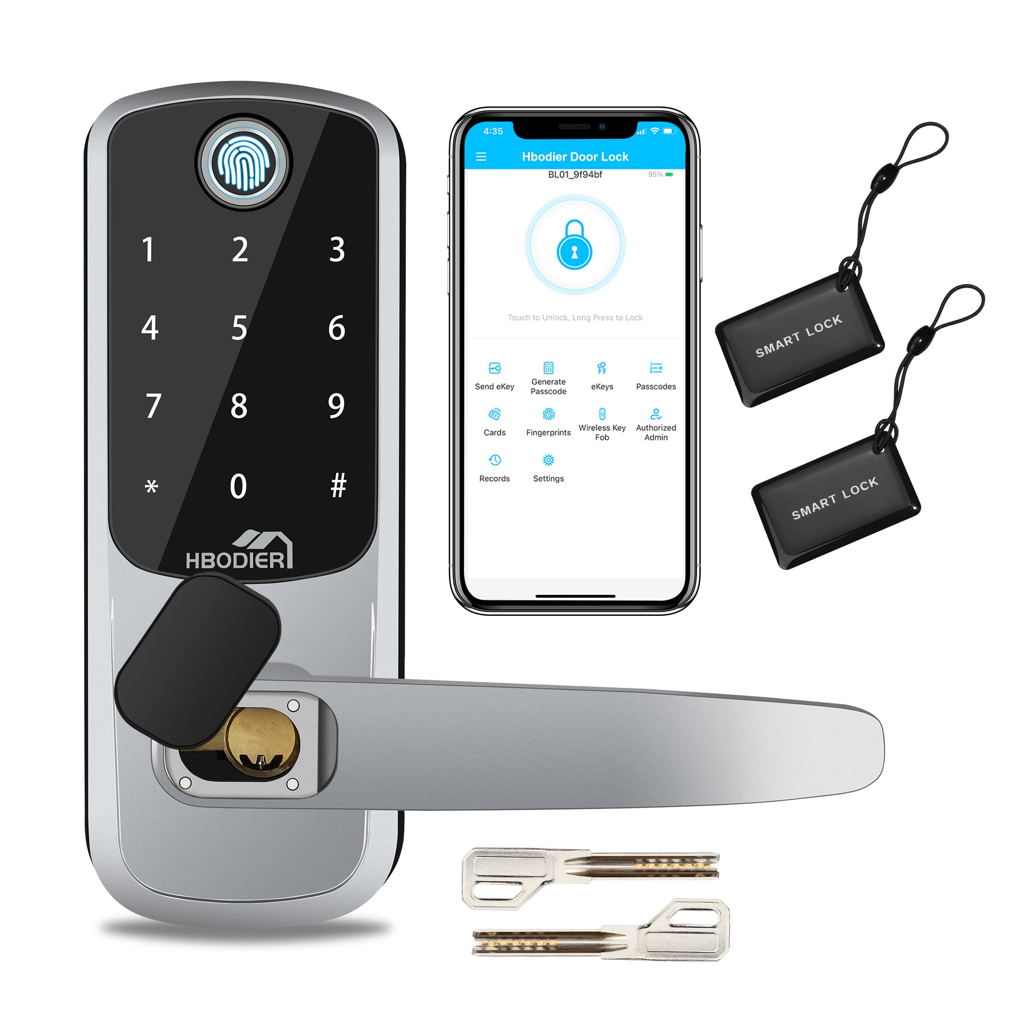Security Smart Lock Keyless Entry Door Lock, Door Lock with Keypad