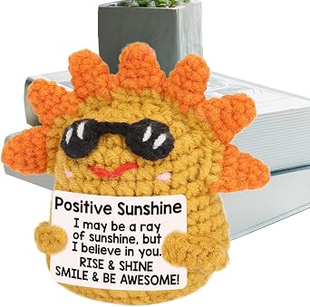 Positive Sunshine Crochet Doll, Emotional Cheer Up Toy, Handmade Crochet Doll, Inspirational Plush Doll, Knitted Crochet Doll, Emotional Support Toy, For Friends Sisters Kids