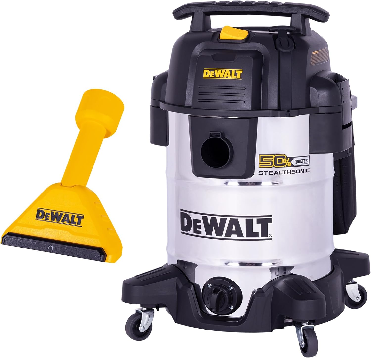 DEWALT 10 Gallon STEALTHSONIC Shop Vacuum Wet and Dry, DXV10S-QT, and Magnetic Utility Nozzle for Shop Vac, DXVA00-1501 - Ideal for Home, Jobsite, Workshop, Garage, Car