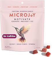 Vista 1 de Microjoy Motivate Gummies – Energy, Stamina & Brain Support with Cordyceps Mushrooms, Maca & Vitamin B12 – Vegan, Gluten-Free, Non-GMO – Berry