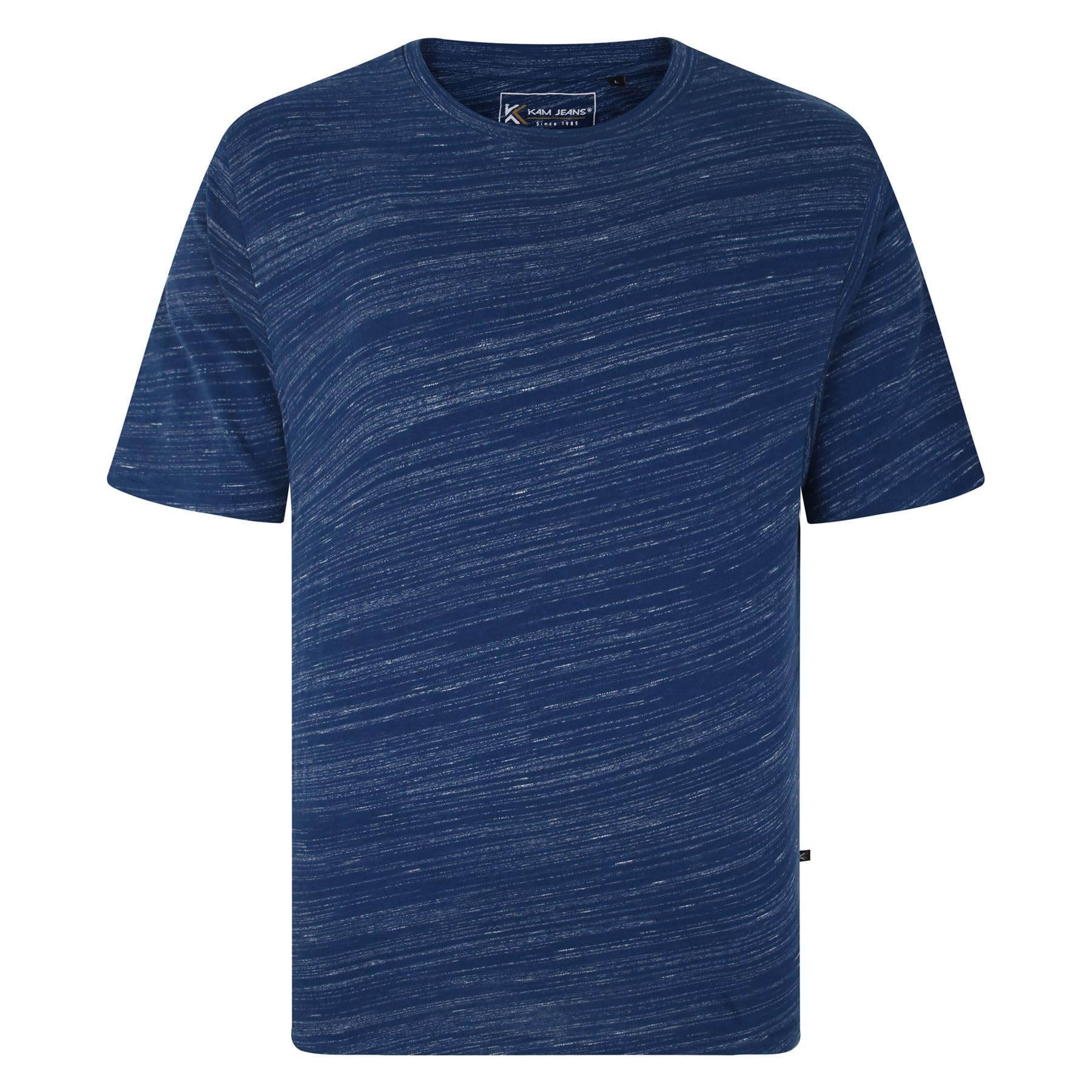 Kam Men's Moonlight Injected Marl T-Shirt Crew Neck Short Sleeve Two Tone Casual Plus Size 2XL-8Xl 5738 (Uk, Alpha, 4XL, Plus, Regular, )