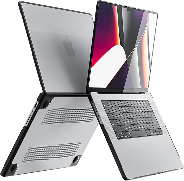 INVZ MacBook Pro 16 inch Case 2021 2022 Release A2485 M1 Pro / Max with One-Piece Molding Tech - Heavy Duty Hard Shell Protective Cover with TPU Bumper for MacBook Pro 16" Frosted Gray (16 inch)