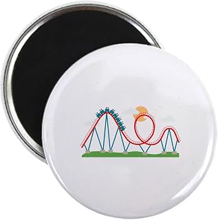 CafePress Roller Coaster Magnets 2.25" Round Magnet, Refrigerator Magnet