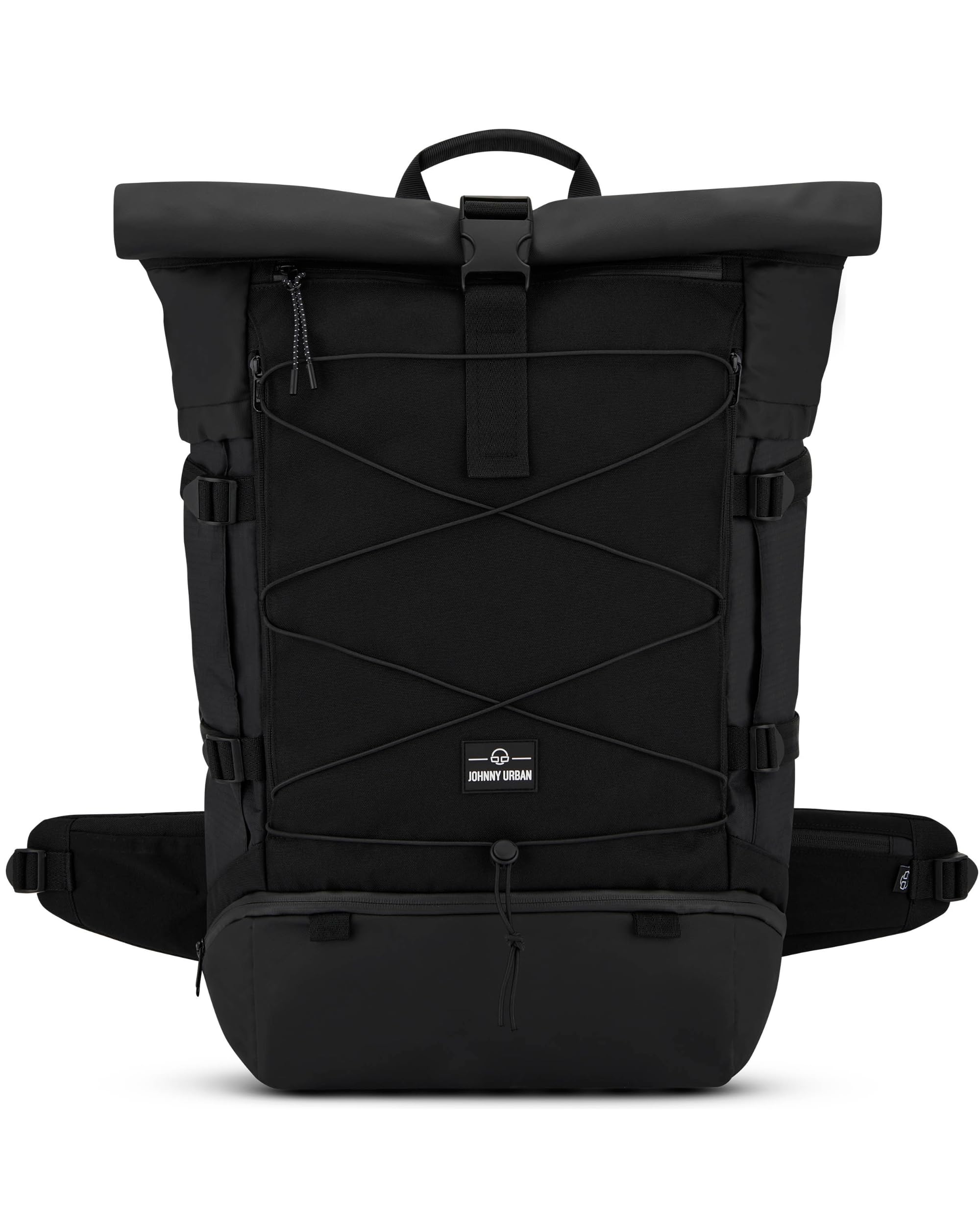 Johnny Urban Reiserucksack Damen & Herren Schwarz - Allen Travel XL - 48L Rolltop Rucksack Groß - Idealer Backpack für Reisen Ausflüge Trips - Wasserabweisend