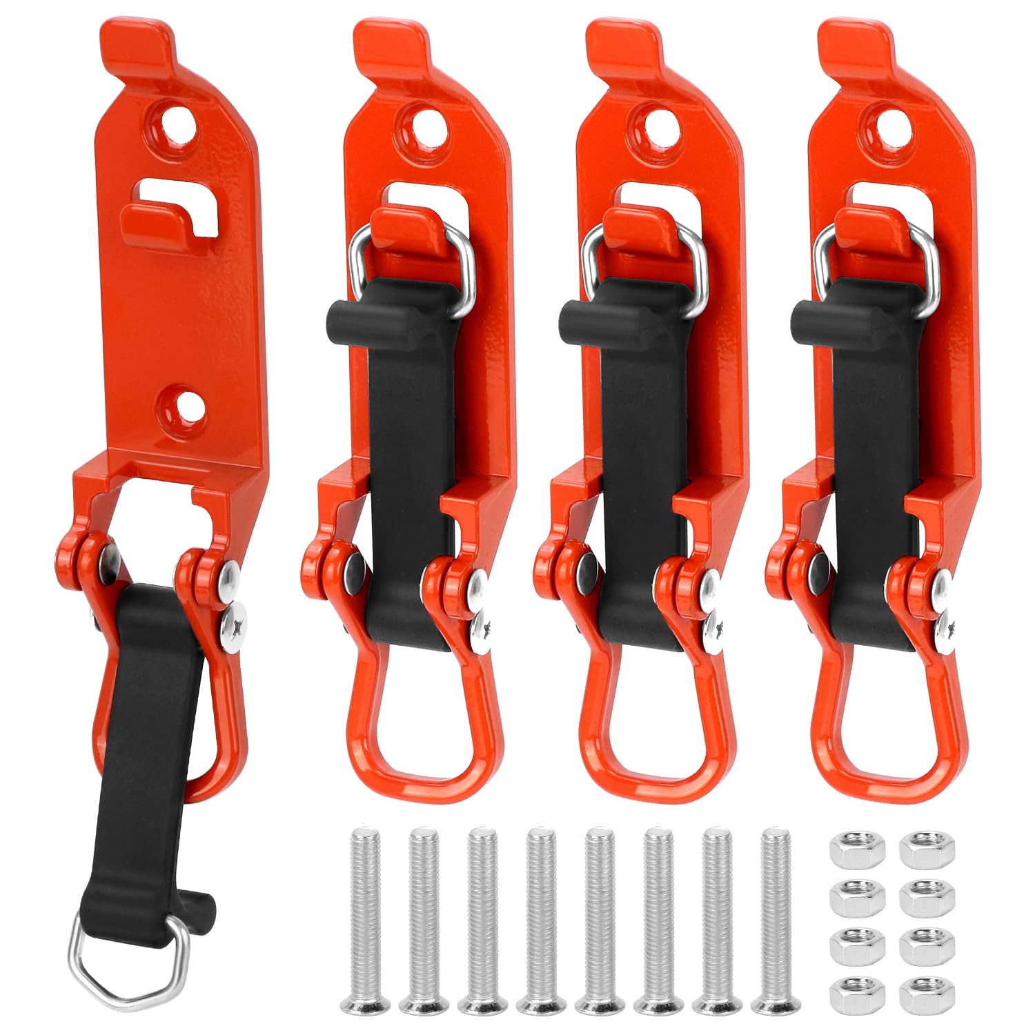 Qwork Orange Qwork® 4 Pack Shovel Holder, Shovel Mount For Roof Rack, With Screws And Nuts