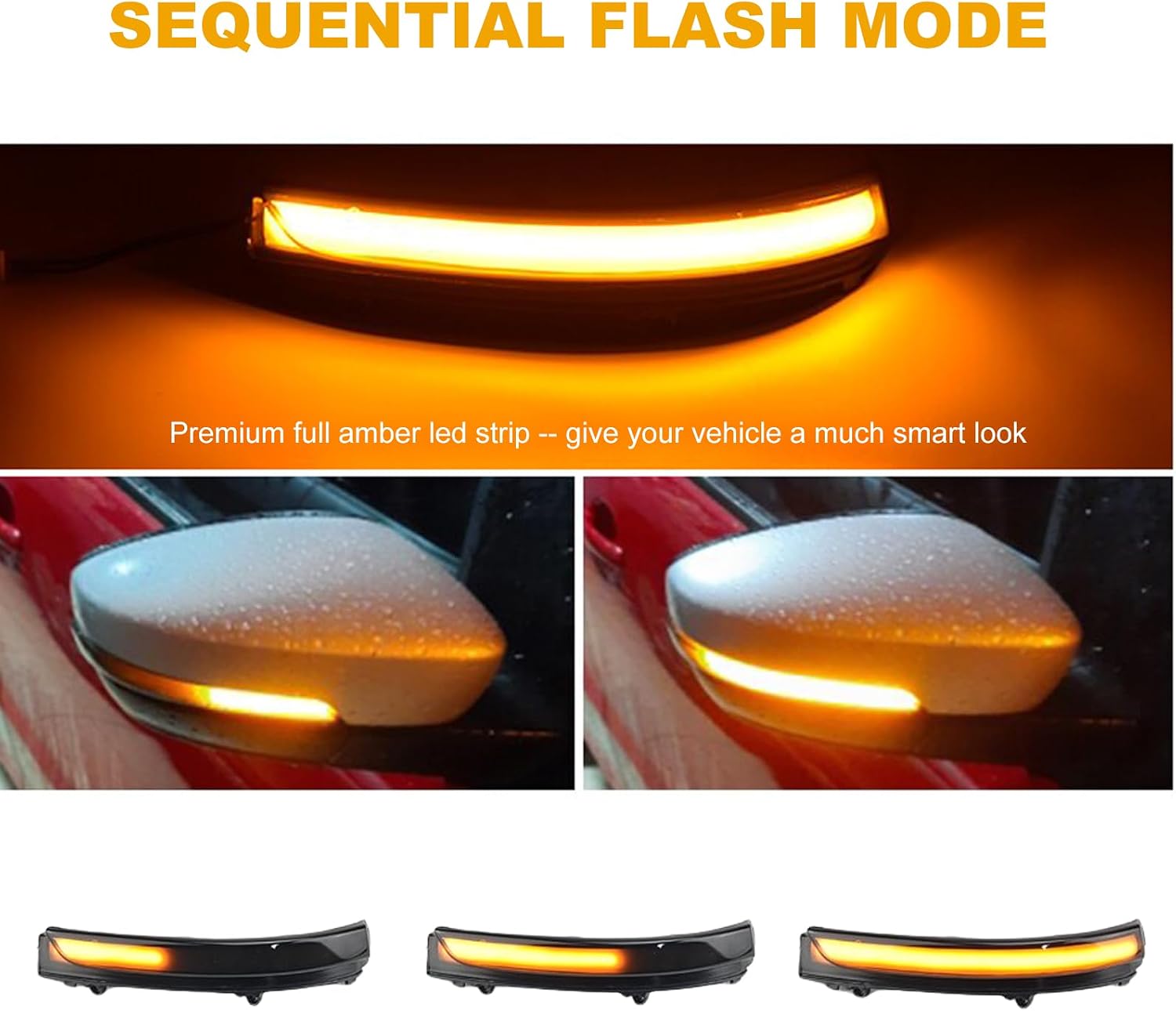 Replacement Side Mirror Turn Signal Light Compatible with VW Passat B7 2012-2018 Jetta MK6 2011-2018 Beetle 2012-2019 | Fits OEM 5C6949101 5C6949102 5Z0949101 5Z0949102