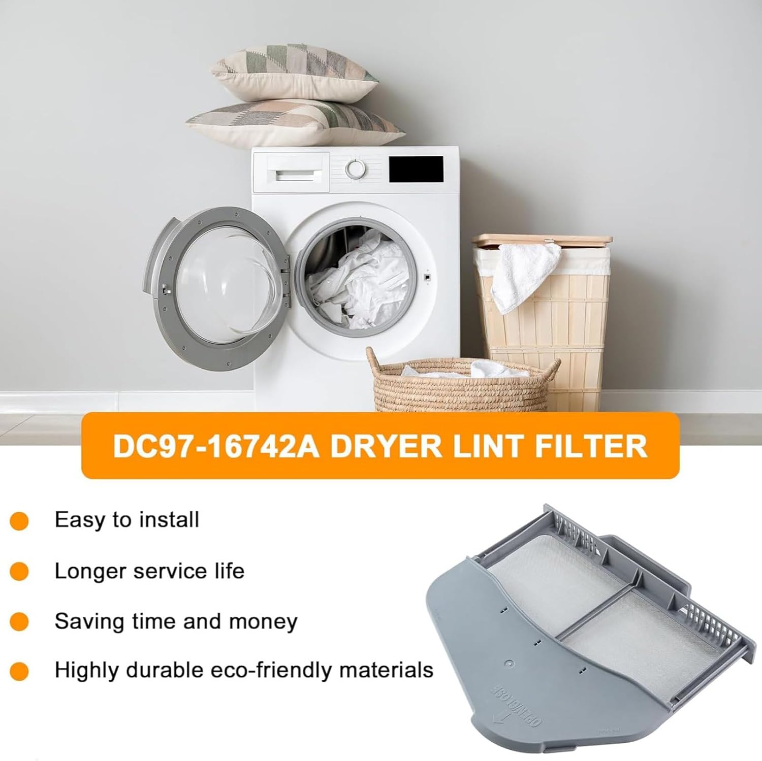 Dryer Lint Screen Filter Replacement for Samsung DV19J: DV19J3000GW/AX DV19J3000GW-AX Dryer Machine