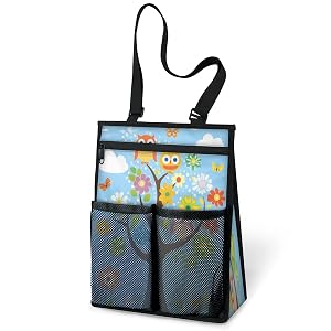 Ourtheme Owls Flowers Tree Portable Shower Bag for Travel Gym Camp Beach Tote Shower Caddy Bags Hanging Toiletry