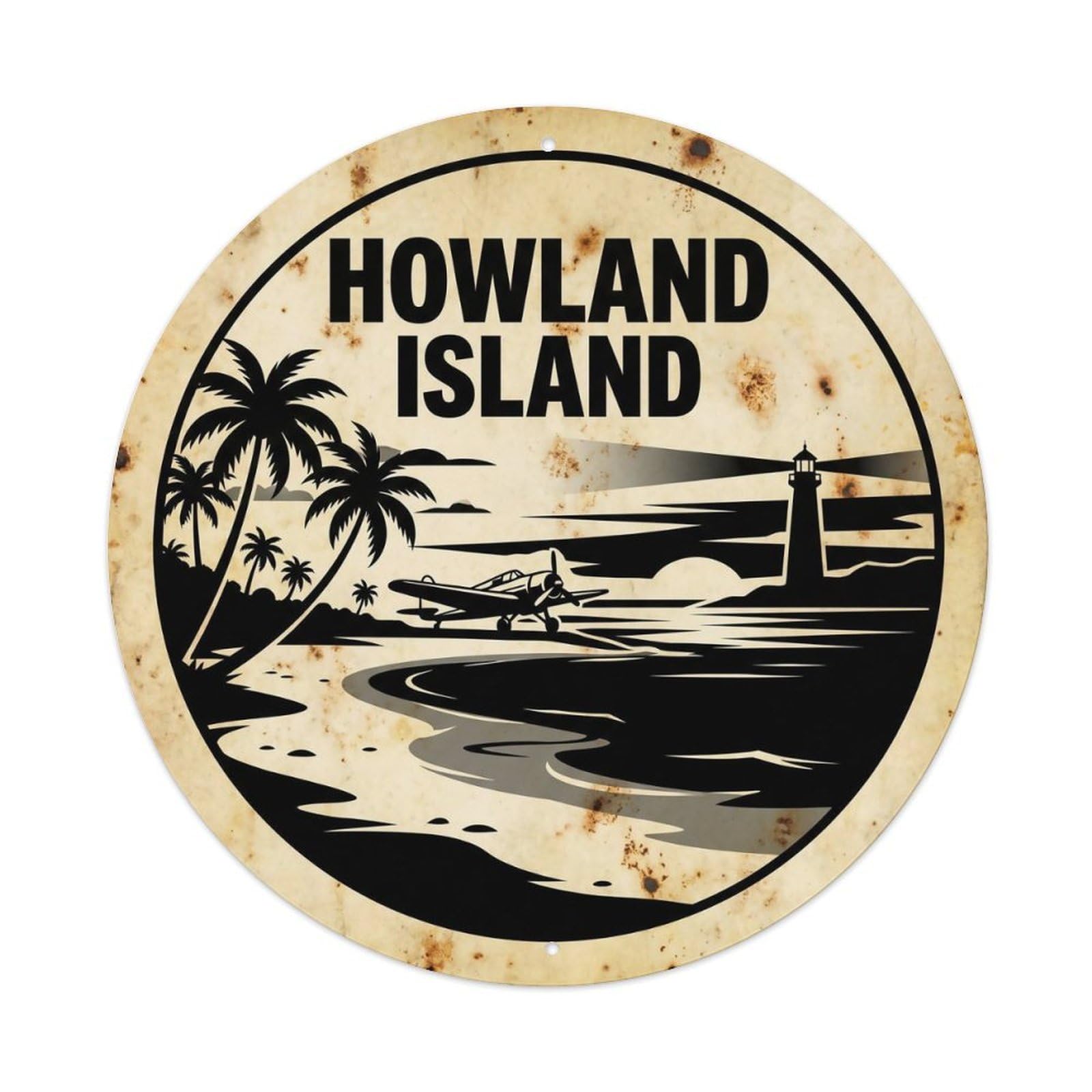 Odgynaw 8X8inch(20X20cm) Island Beach Coastal Travel Lagoon Coast Metal Tin Sign