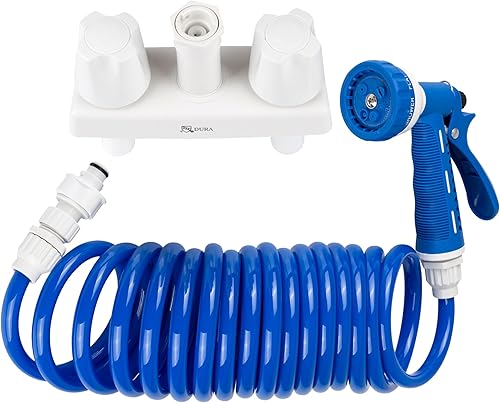 Miniatura 12 de Dura Faucet DF-SA188-BK Kit de rociador desmontable de conexión rápida para exteriores, manguera, puerto y muelle de pulverización utilitario