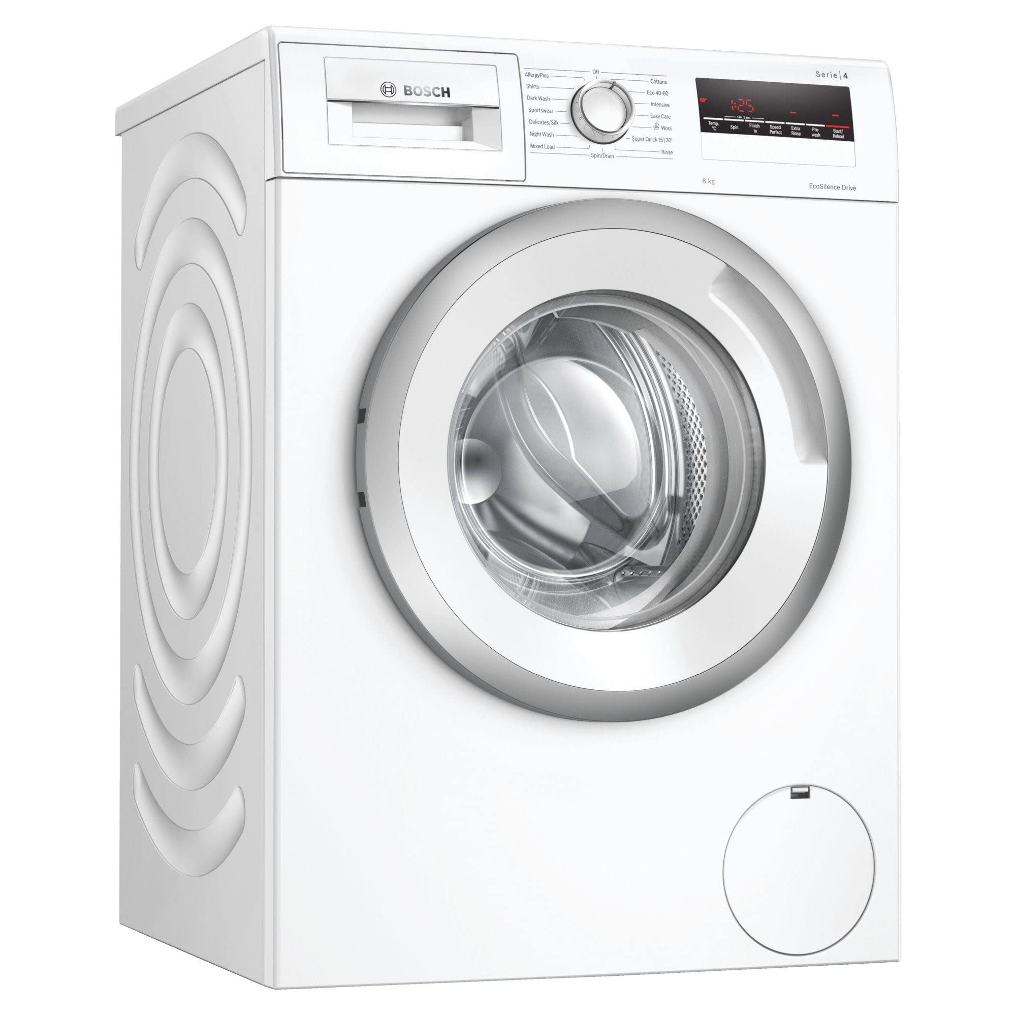 Bosch Home & Kitchen Appliances WAN28281GB Washing Machine, 8kg Capacity, AllergyPlus, SpeedPerfect, White, Freestanding [Energy Class C]