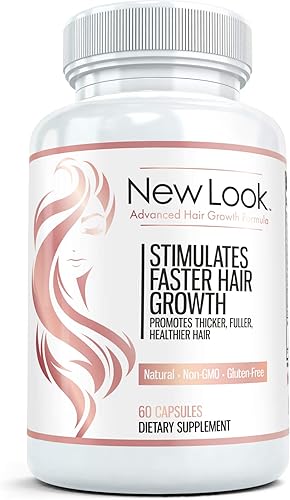 New Look Vitaminas de apoyo al crecimiento del cabello para mujeres y hombres | Suplemento de fuerza clínica para la pérdida de cabello | Apoya el