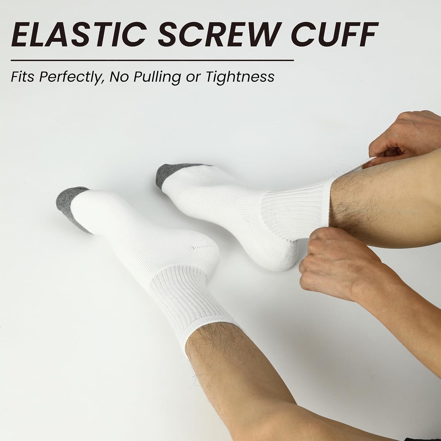 Men's Cotton Mid Crew Socks 6-Pair Cushion Moisture Wicking