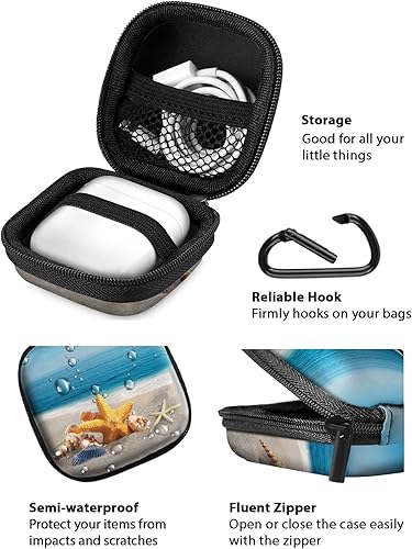 Miniatura 9 de WIRESTER Funda portátil inalámbrica para auriculares, bolsa de almacenamiento de auriculares, soporte para auriculares con mosquetón negro