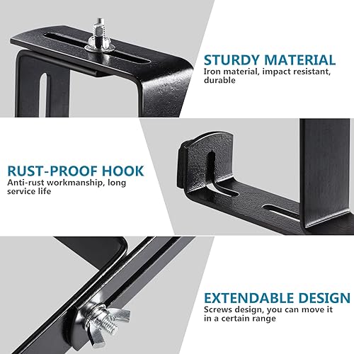 Miniatura 2 de Cabilock 1 par de ganchos de pared para colgar plantas, caja de ventana de flores, soportes para maceta, soporte para caja de flores para montaje de