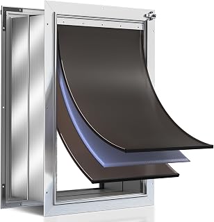 3-Flaps Insulated XL Dog Door for Wall, Pets Up to 220 lb