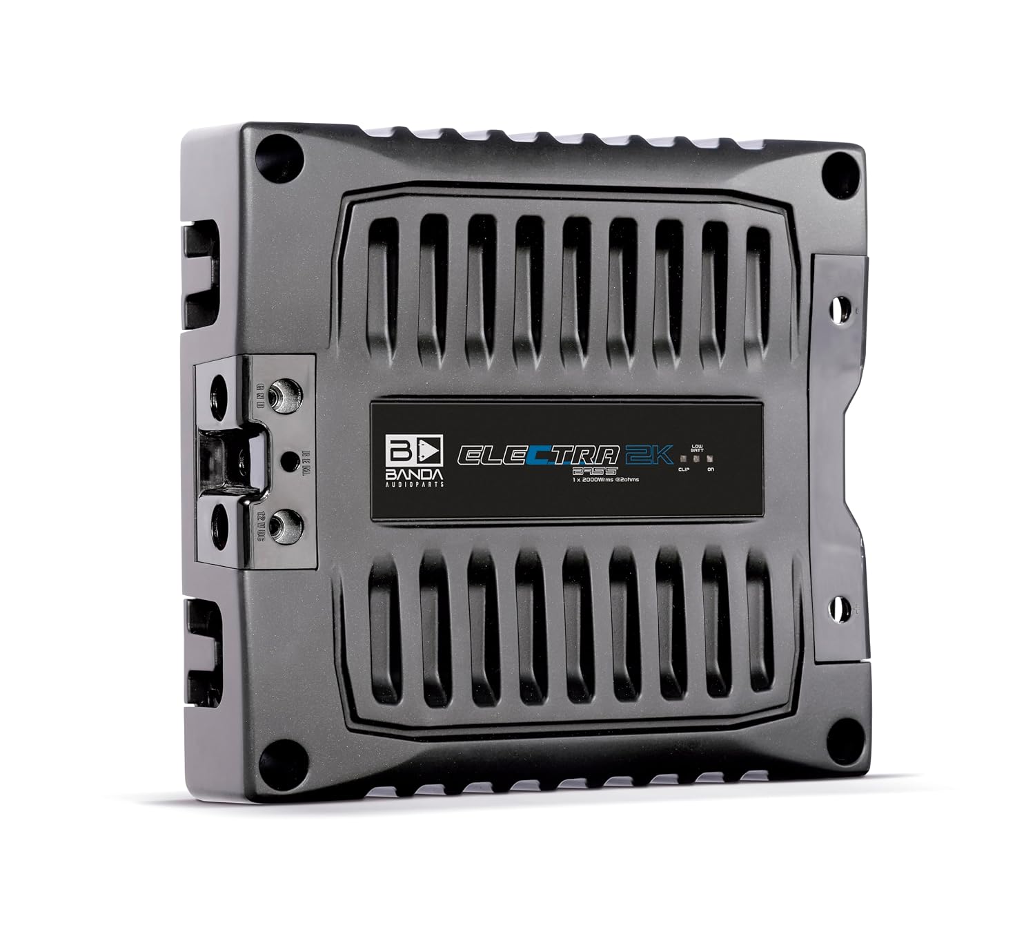 Banda 1-Channel Vehicle Audio Bass Amplifier - High-Powered Mono Bass Amplifier w/Subsonic Filter and Low Pass Filter Stable at 2 ohm, LED Indicators, Sound Specialization - 2K2