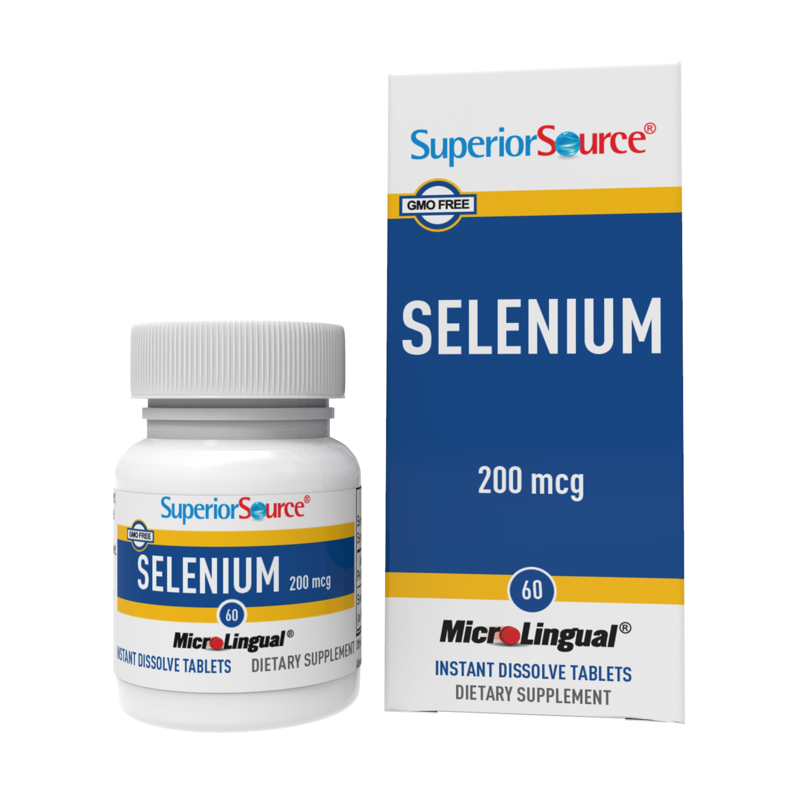 Selenium 200 mcg - Immune Health Support Supplement - Selenomethionine Tablets Aid Thyroid Gland Function - Supplement Supports Recycling of Vitamin E - 60 Instant Dissolve Tablets