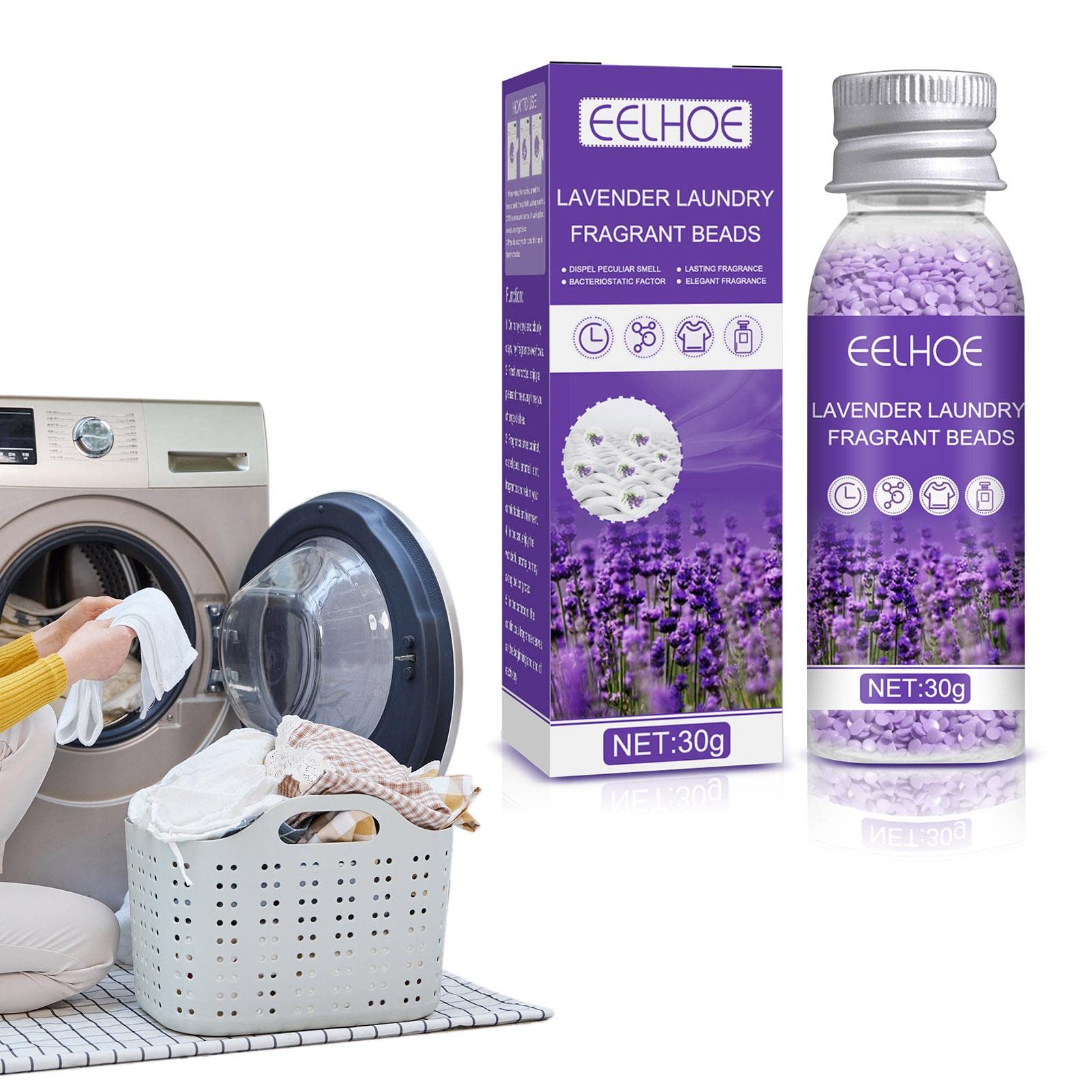Orogoo 30g Lavender Laundry Scent Booster Beads | 30g/1.06 oz Laundry Beads Scent Booster - In-Wash Scent Booster Laundry Beads Odor Elimination