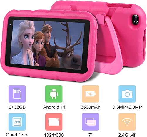 Miniatura 2 de Oangcc Tableta para niños Android 11 FHD 7 pulgadas Tablet para niños, tableta para niños, tableta de 2 GB de RAM+32 GB de ROM (hasta 128 G),