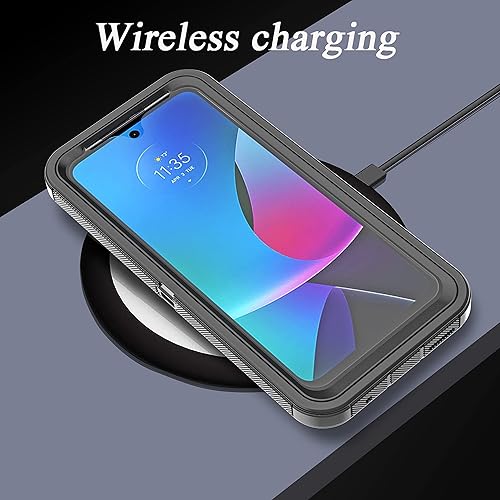 Miniatura 6 de YmhxcY Para Moto G Pure & Power 2022 - Funda duradera a prueba de caídas de 3 capas con armadura de goma sólida a prueba de golpes, color negro