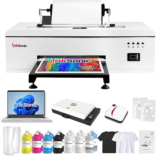 InkSonic R1390 DTF Printer, A3 T-Shirt Printing Machine with Laptop and Oven Bundle, T-Shirt Maker for Clothes Design, 13" DTF Printer Machine, Direct to Film, Commercial Custom Printing,1390 C13