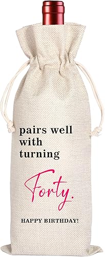 Miniatura 7 de Bolsa de vino de cumpleaños número 50  Regalo de 50 años  Regalo de 50 años  Combina bien con bolsa de cumpleaños  Regalo de cumpleaños para él y