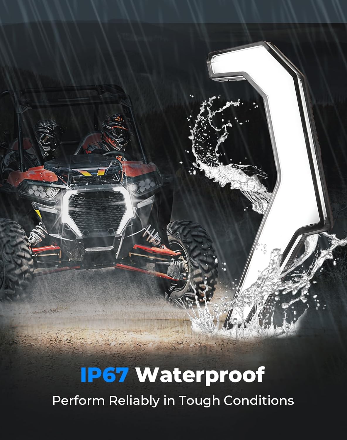 KEMIMOTO Turn Signal Fang Lights - Waterproof Front Signature Assembly Compatible with 2014-2017 RZR XP 1000/4 1000, 900, S 900, XC 900