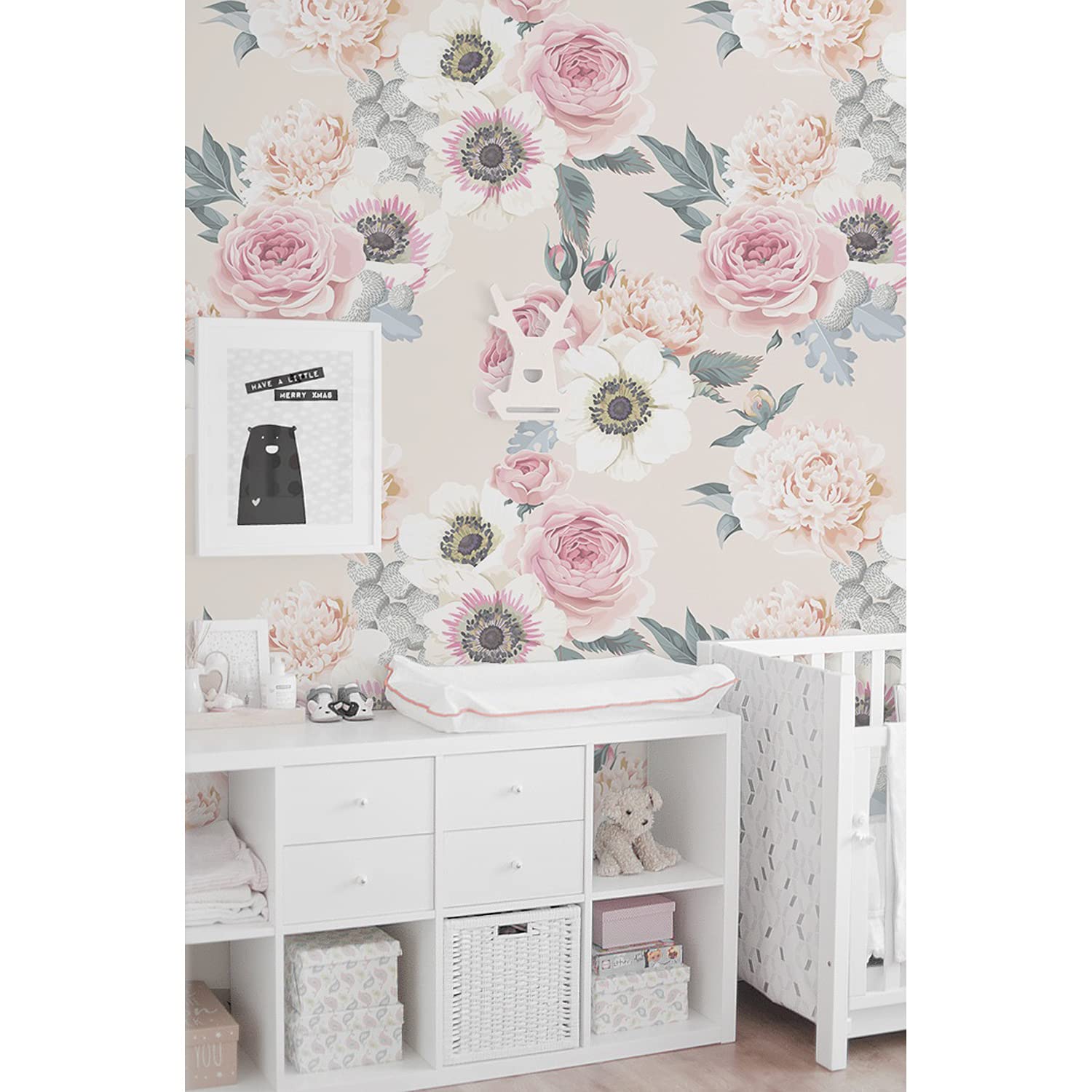 Papiers peints muraux fleurs pastel 104x70cm Muralo