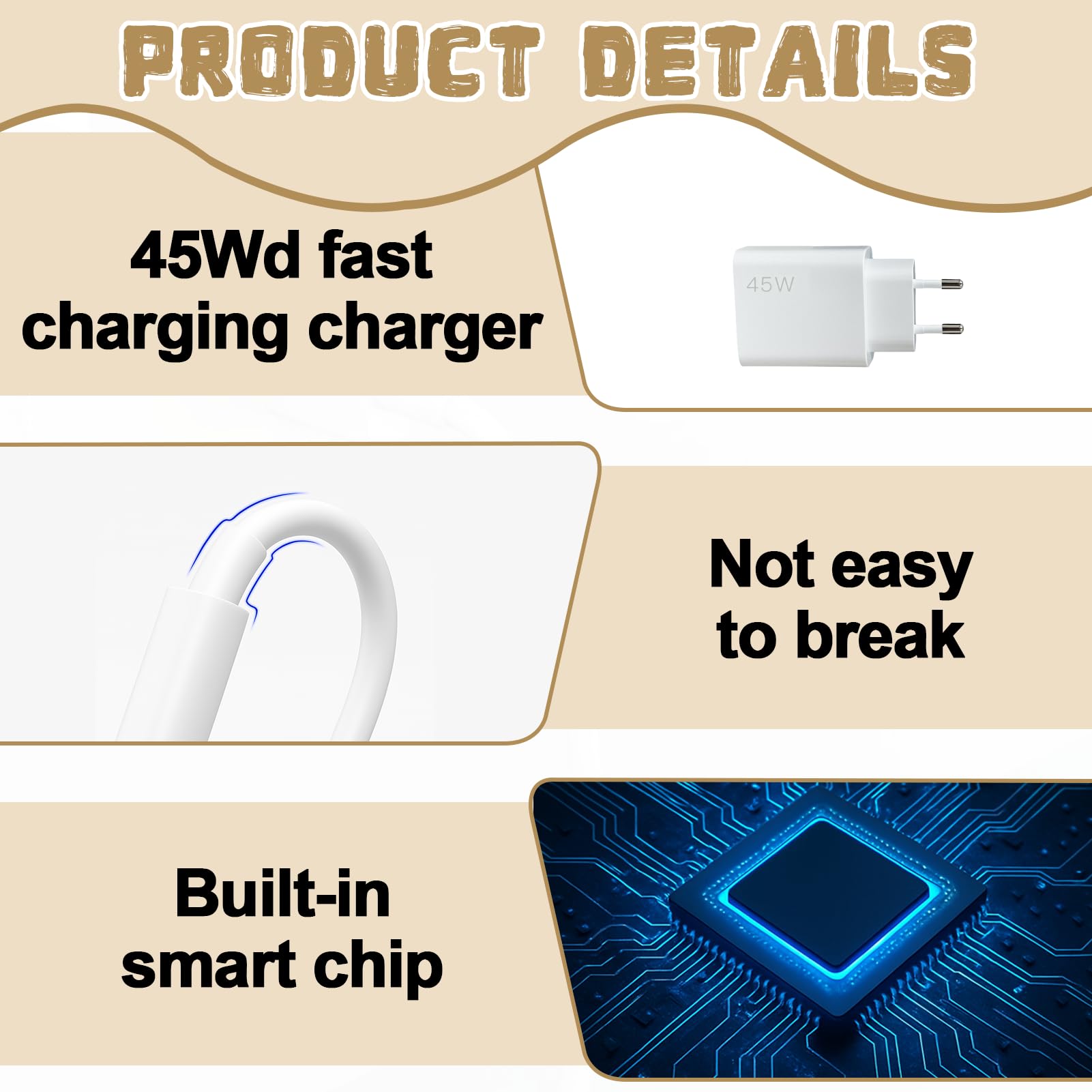 Caricatore Originale Xiaomi 45W Con Cavo USB C Da 6A E 2m – Per Redmi Note 14/13/12, Poco F7, Xiaomi 14/13/12 E Altri