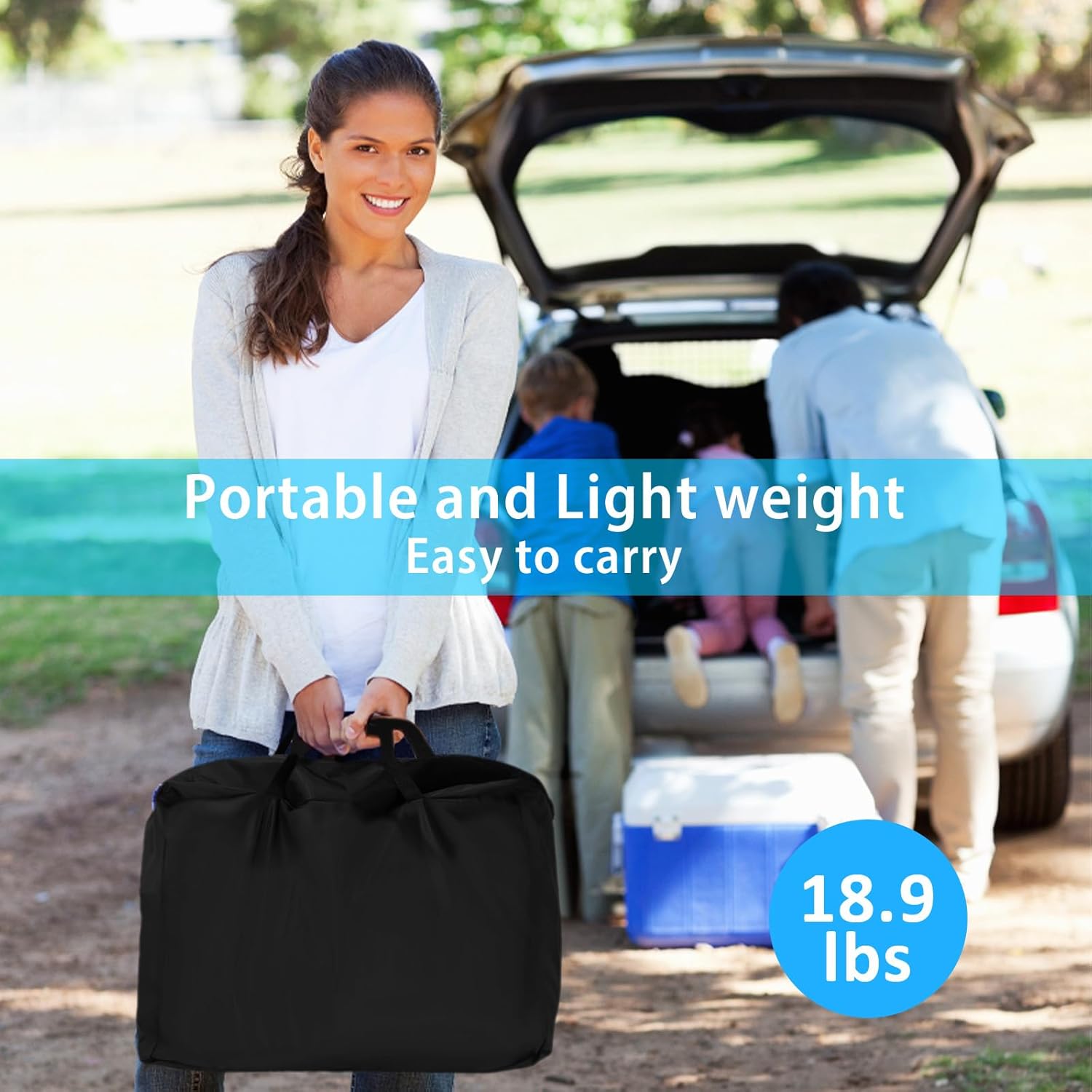Inflatable Projector Screen Outdoor, 20FT Blow up Movie Screen Support Front & Rear Projection for Backyard Outdoor Movie Night Barbecue Pool Party with Blower and Carry Bag