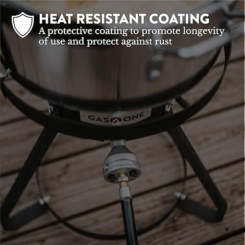 Miniatura 4 de Gas One Freidora de propano con olla de freidora de 10 cuartos de galón, cesta coladora de aluminio de alta calidad para alitas de pollo y mariscos,